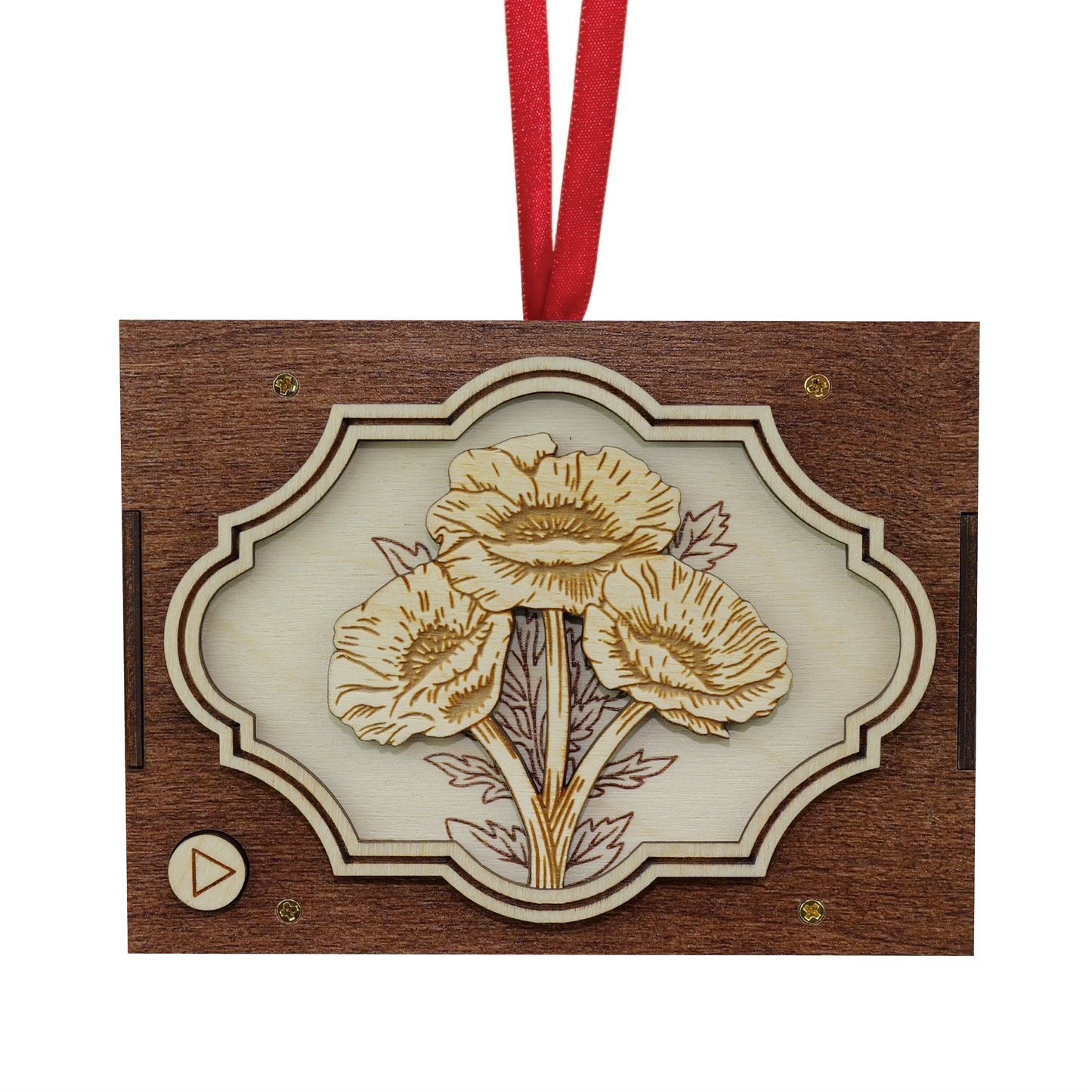 Engraved Flower Ornament | 21 Flower Choices