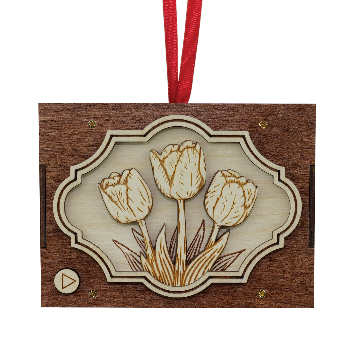 Engraved Flower Ornament | 21 Flower Choices