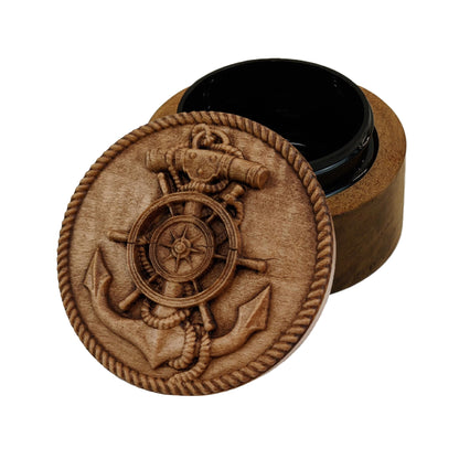 Anchor & Wheel Carved Box