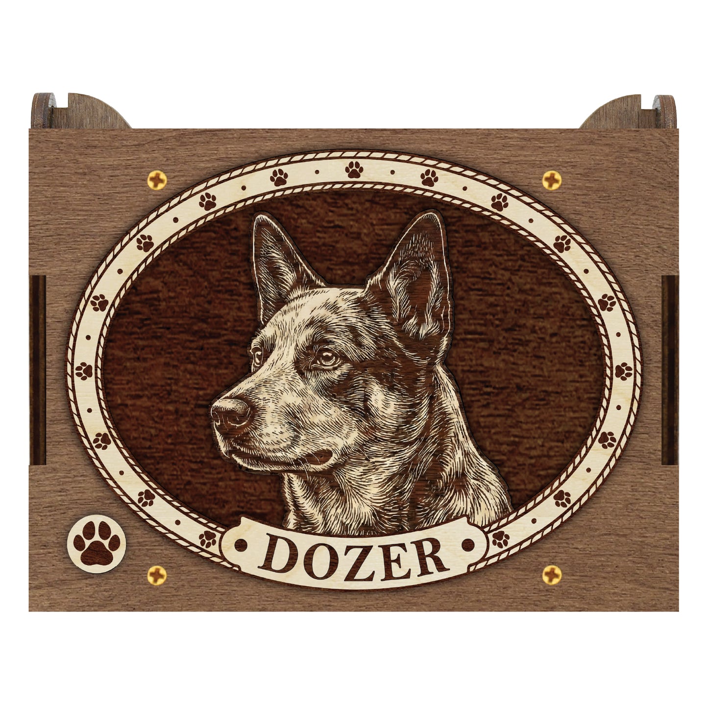Australian Cattle Dog Custom Memorial Music Box, Keepsake Urn