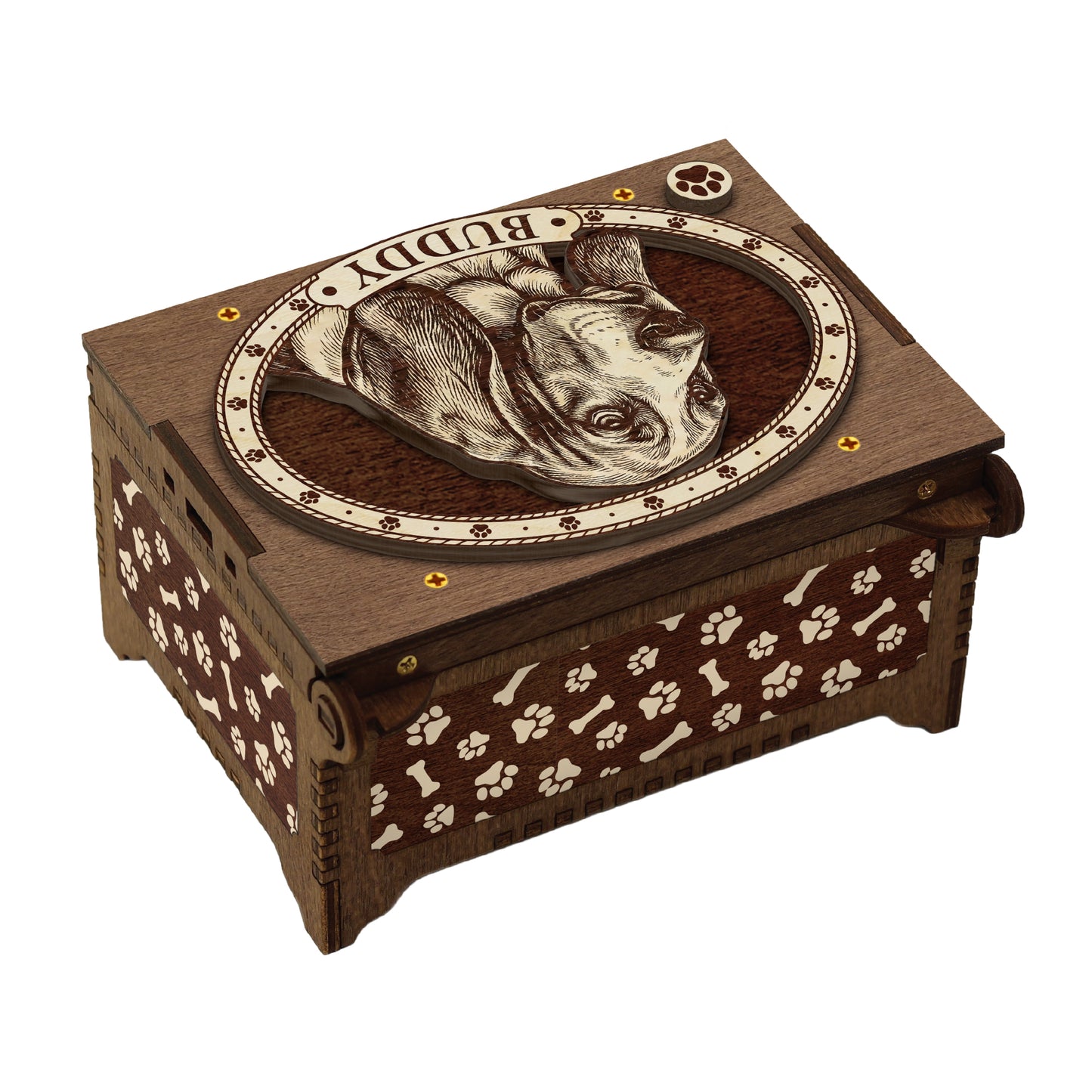 Basset Hound Dog Custom Memorial Music Box, Keepsake Urn