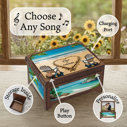 Romantic Writing In the Sand Beach MP3 Music Box