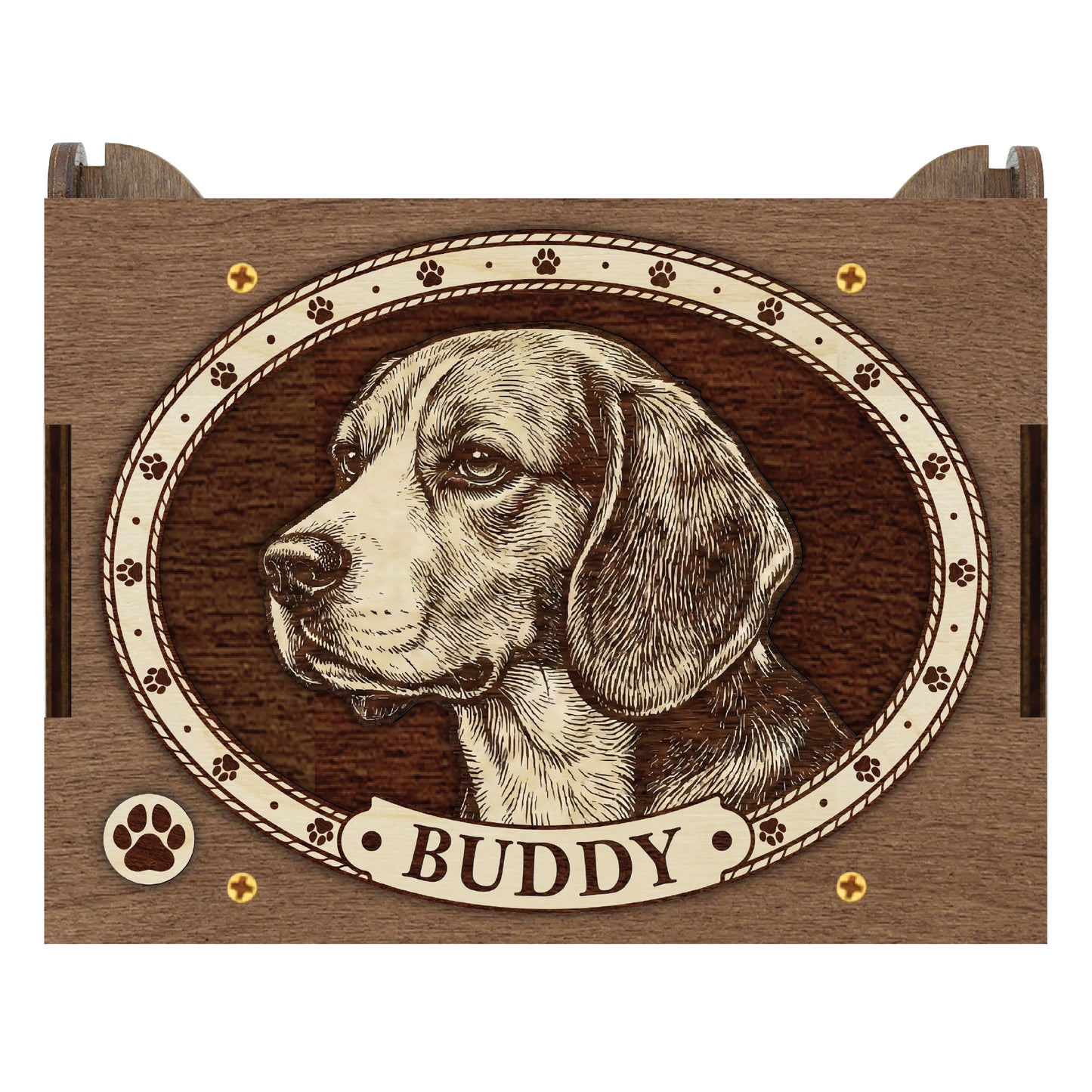 Beagle Dog Custom Memorial Music Box, Keepsake Urn