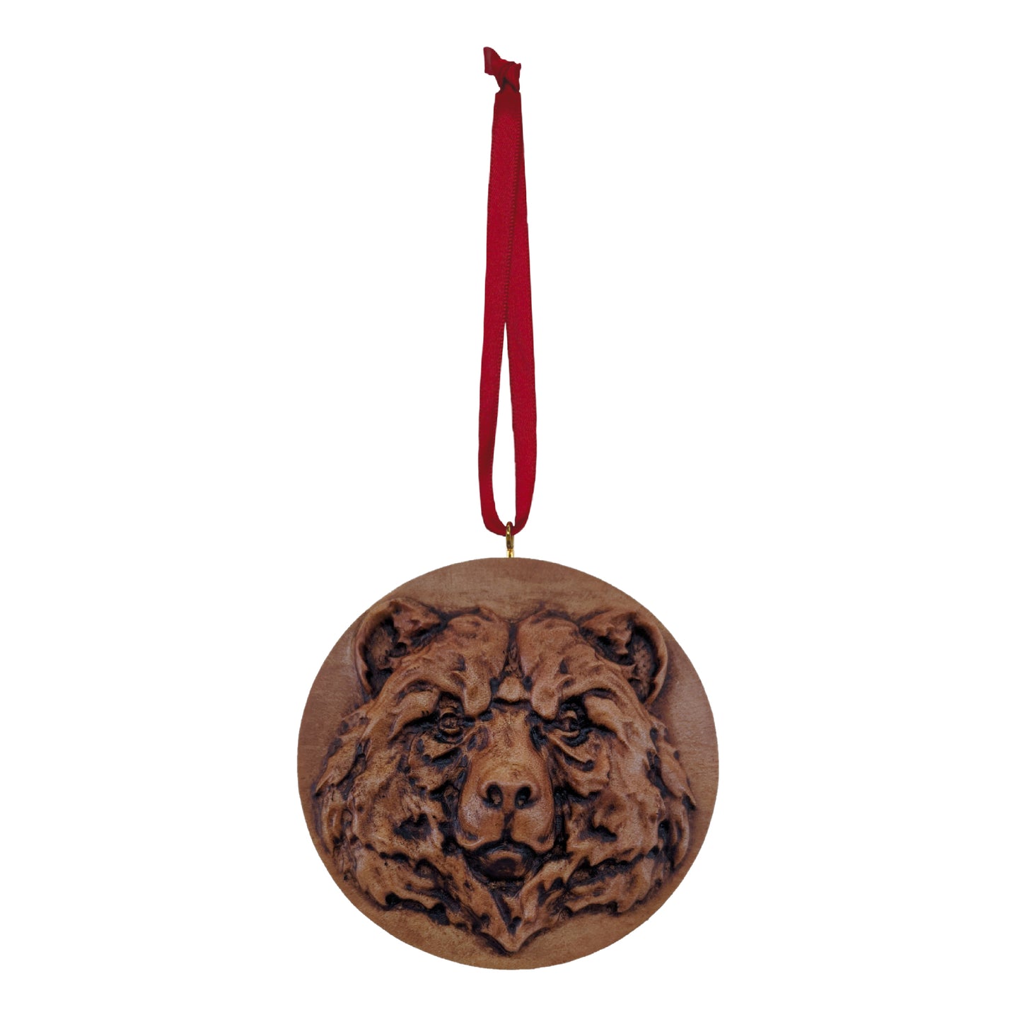 Bear Carved Wood Ornament