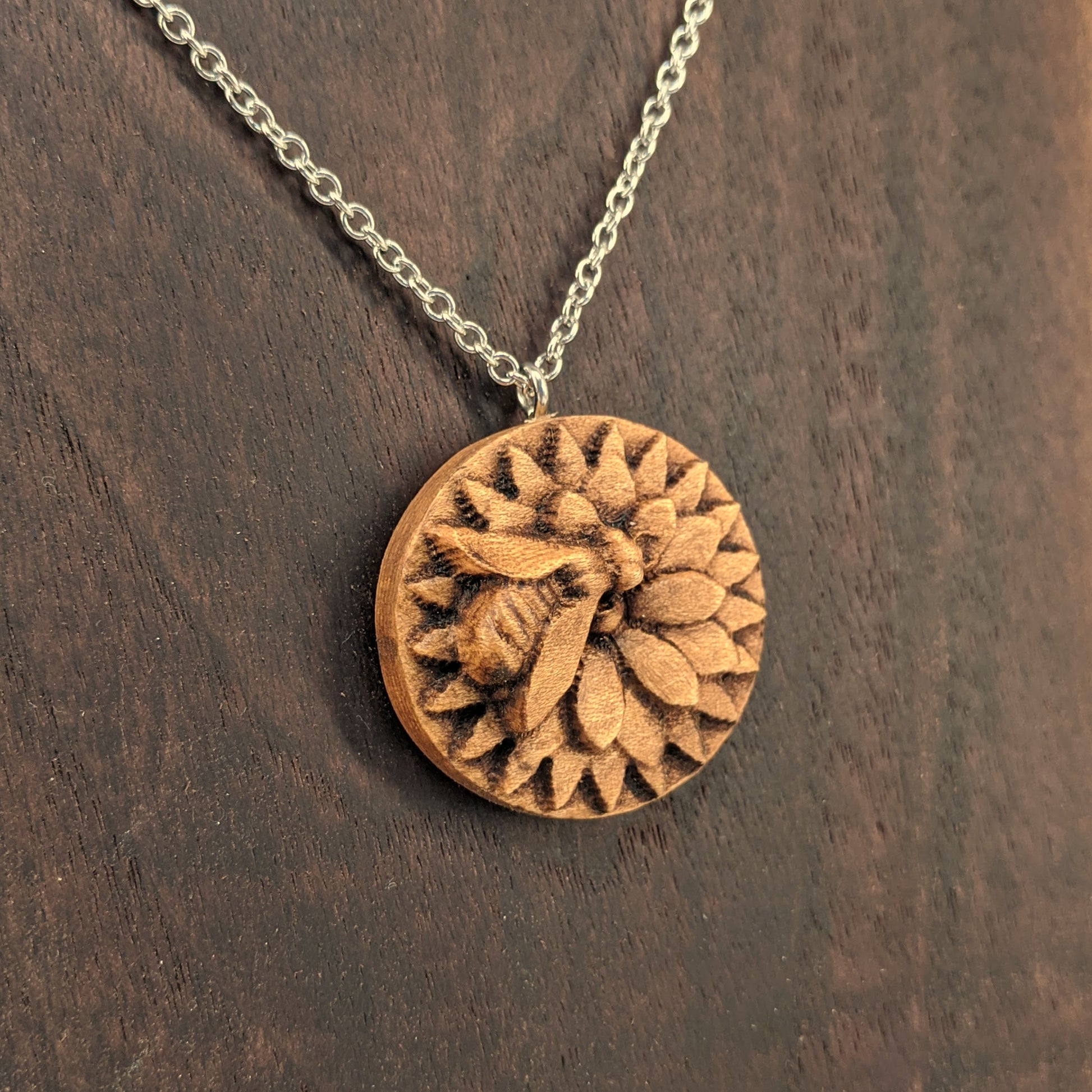 Seahorse Carved Wood Pendant Necklace – Davidson Workshop