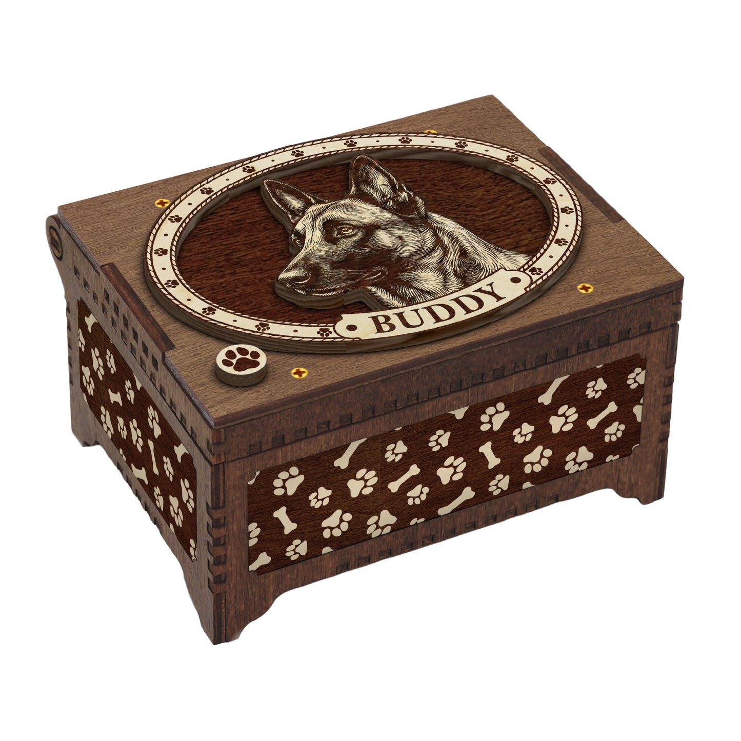 Belgian Malinois Dog Custom Memorial Music Box, Urn
