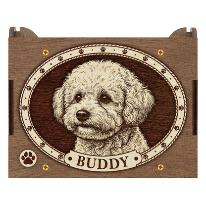 Bichon Frise Dog Custom Memorial Music Box, Urn