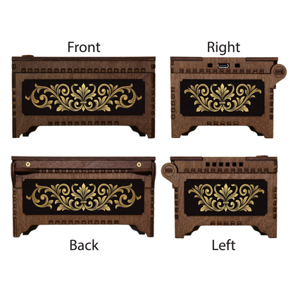 Monogram Wooden Music Box, Baroque Black & Gold Custom Initial Keepsake