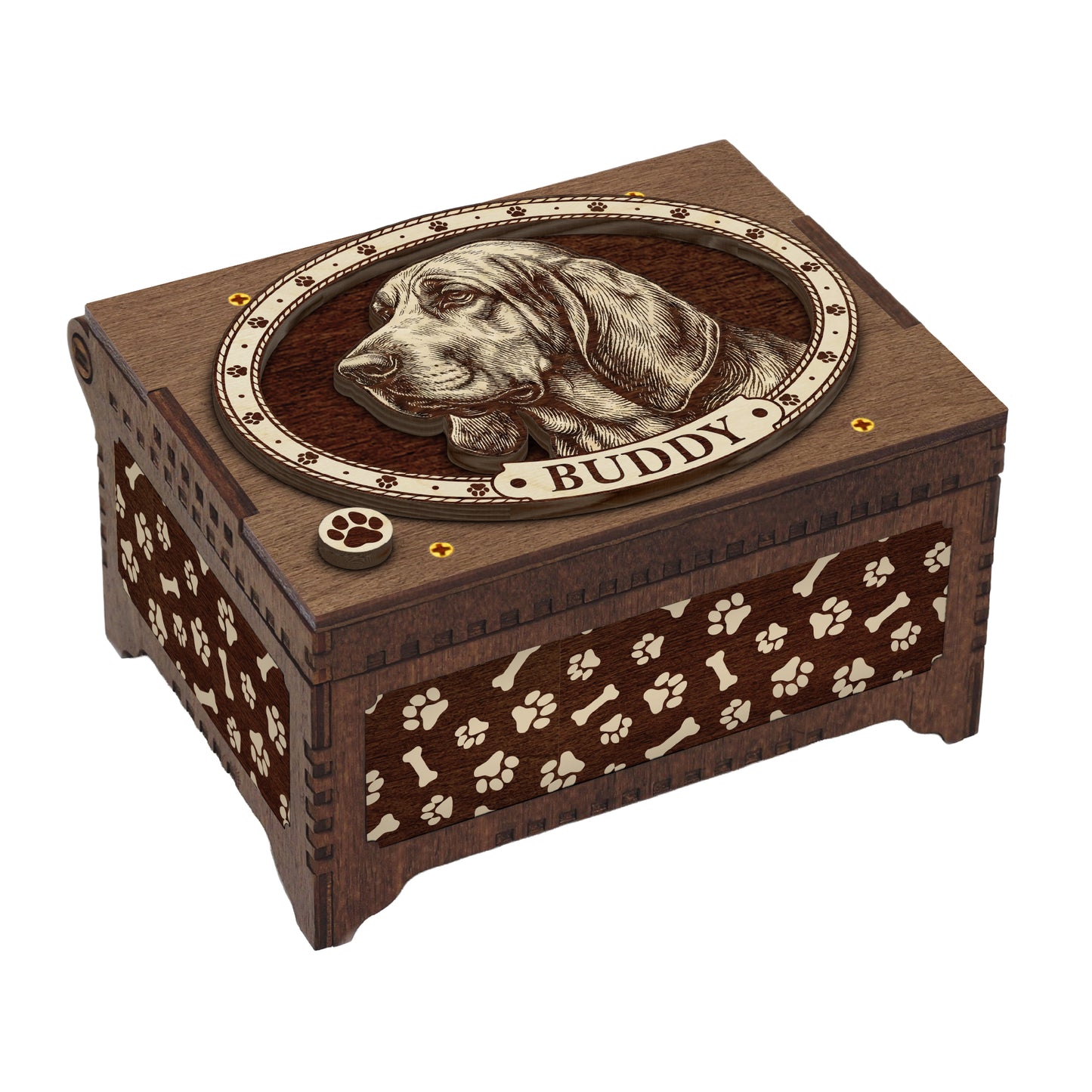 Bloodhound Custom Memorial Music Box, Urn