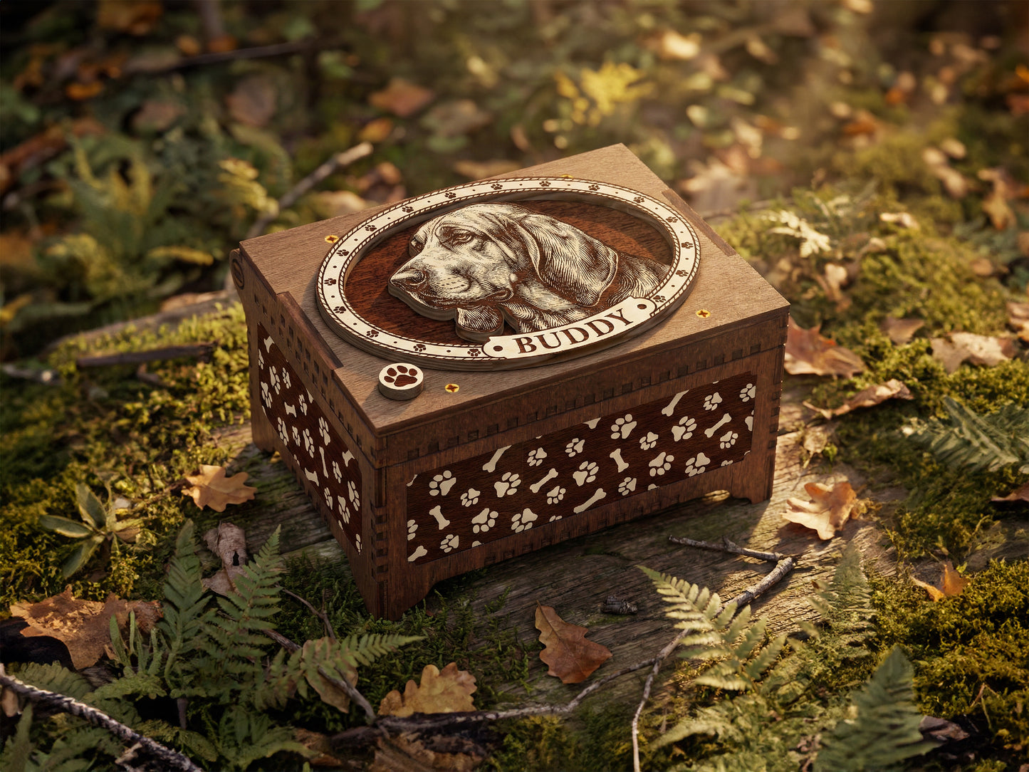 Bloodhound Custom Memorial Music Box, Urn