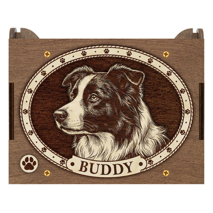 Border Collie Dog Custom Memorial Music Box, Urn