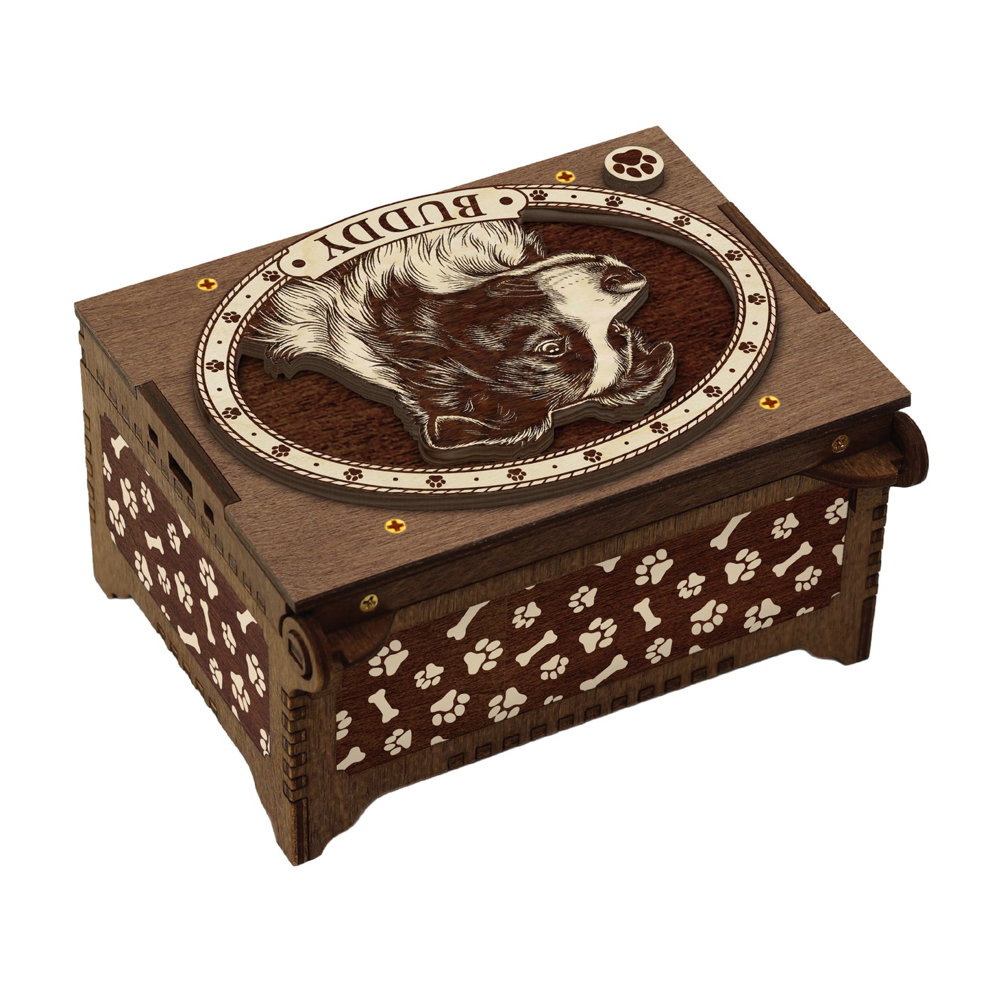 Border Collie Dog Custom Memorial Music Box, Urn