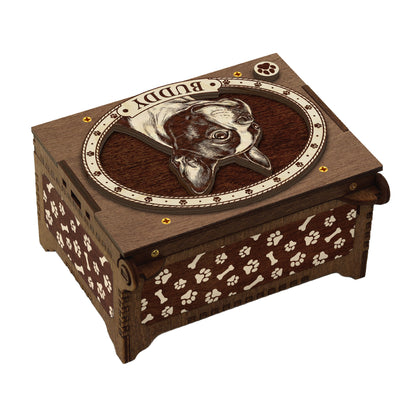 Boston Terrier Dog Custom Memorial Music Box, Urn