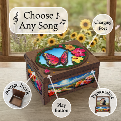 Colorful Butterfly MP3 Music Box
