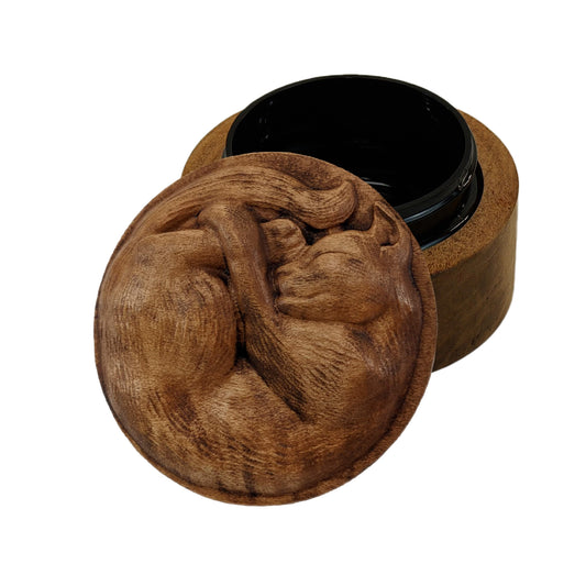 Sleeping Cat Carved Box