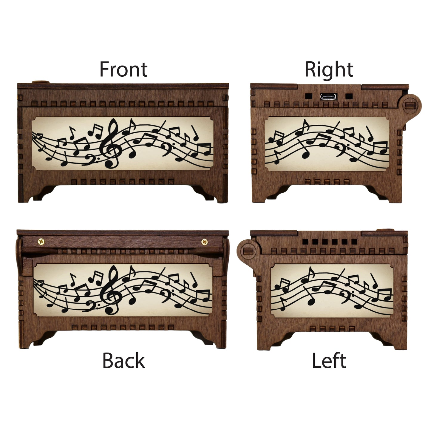 Wood Record Player MP3 Music Box