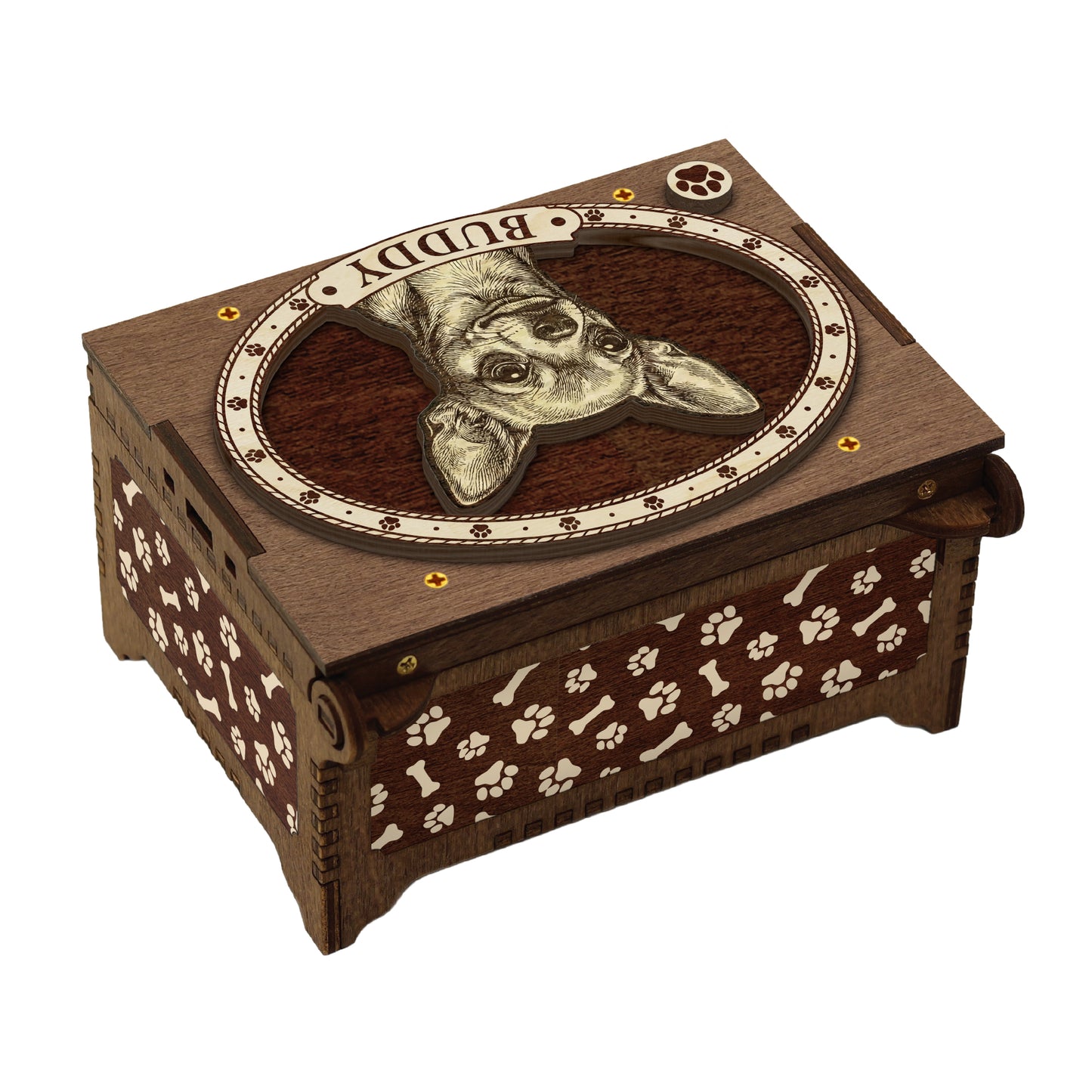 Chihuahua Dog Custom Memorial Music Box, Keepsake Urn