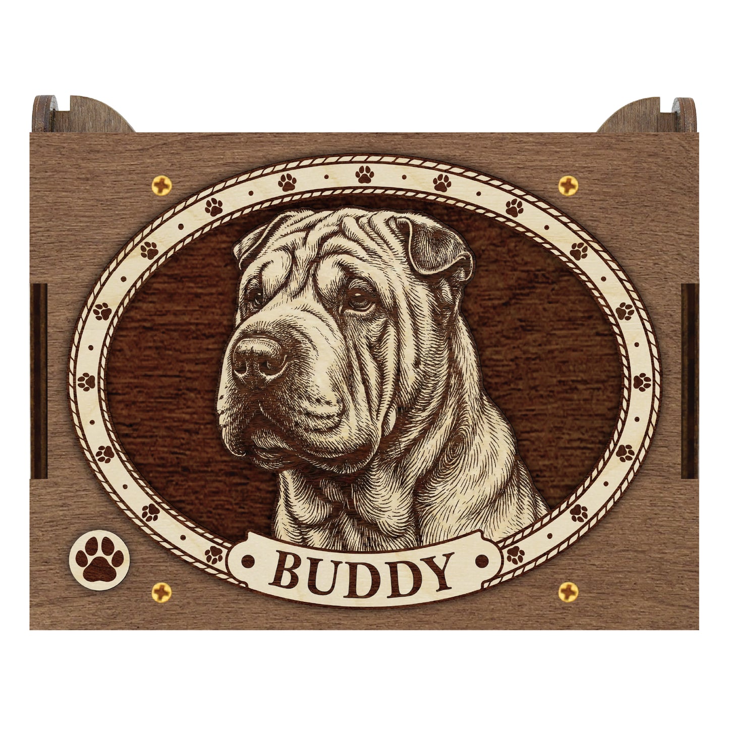 Chinese Shar-Pei Custom Memorial Music Box, Keepsake Urn