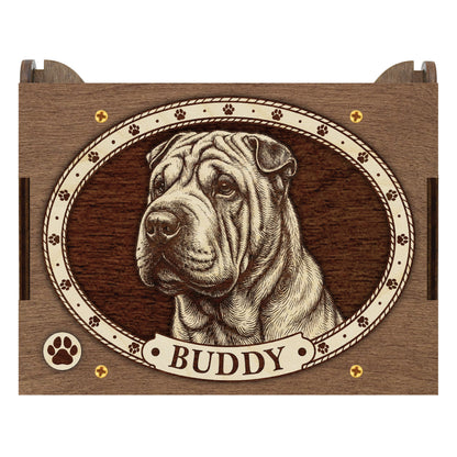 Chinese Shar-Pei Custom Memorial Music Box, Keepsake Urn