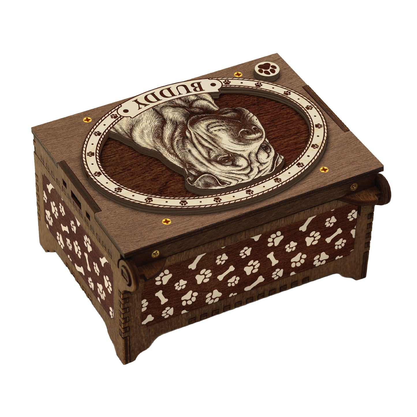 Chinese Shar-Pei Custom Memorial Music Box, Keepsake Urn