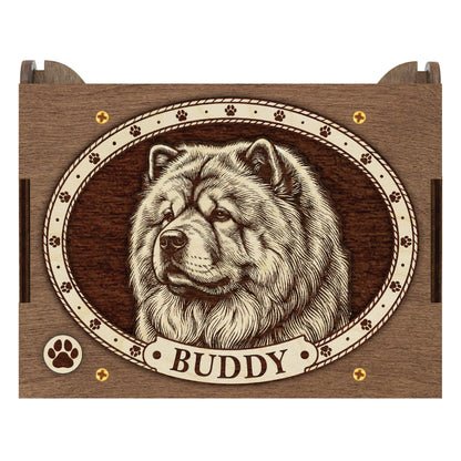 Chow Dog Custom Memorial Music Box, Keepsake Urn