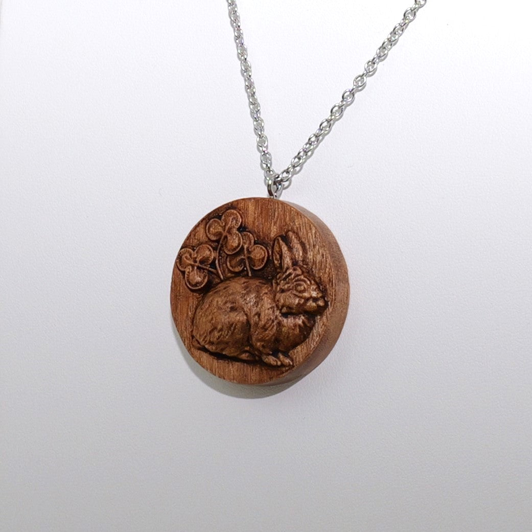 Lucky Rabbit Carved Pendant