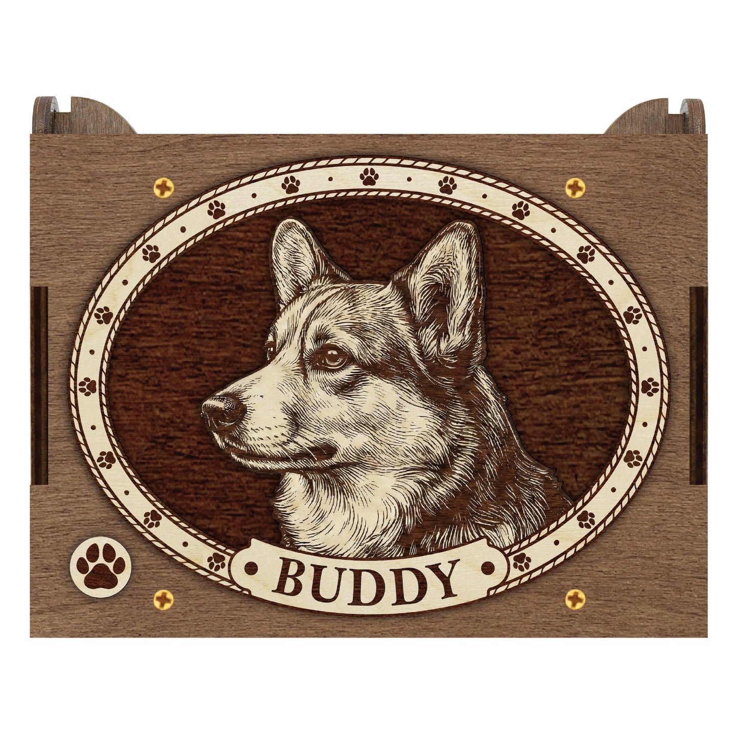 Corgi Dog Custom Memorial Music Box, Keepsake Urn