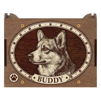 Corgi Dog Custom Memorial Music Box, Keepsake Urn