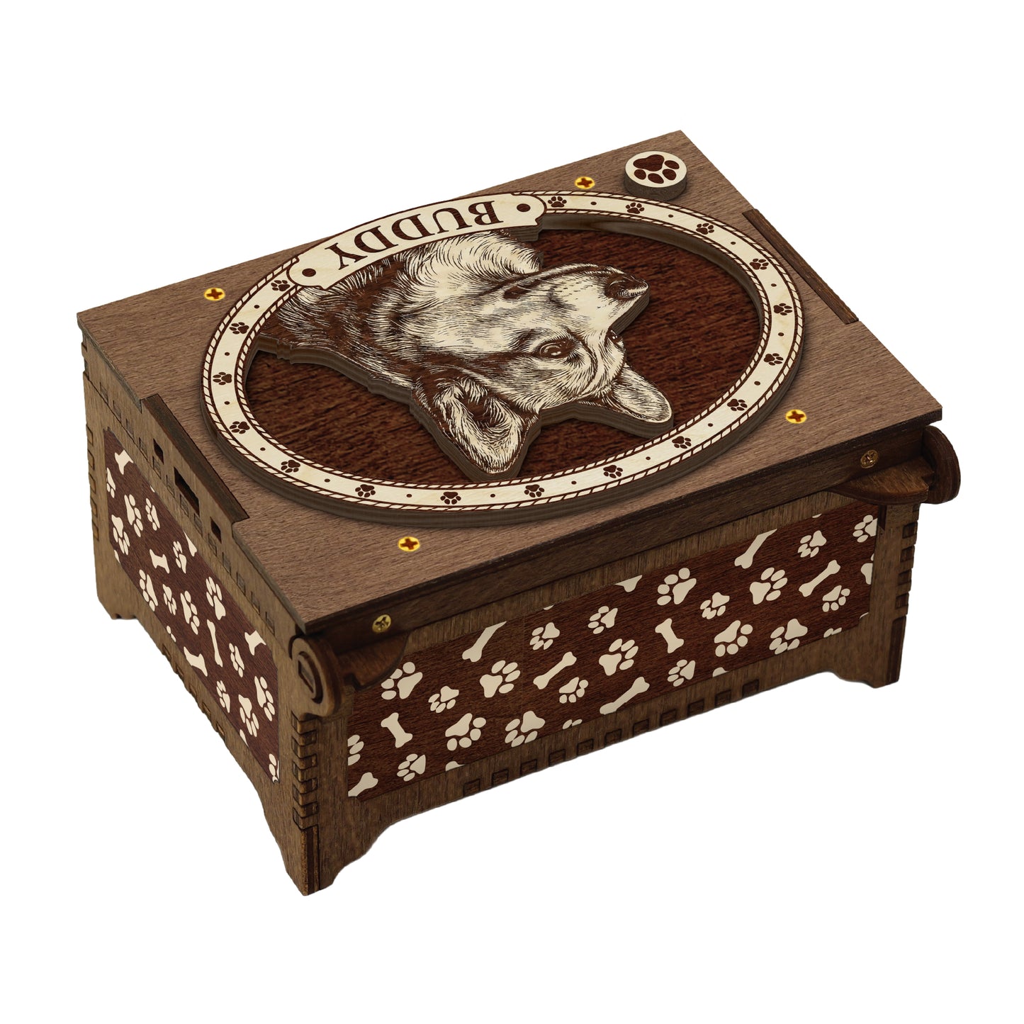 Corgi Dog Custom Memorial Music Box, Keepsake Urn