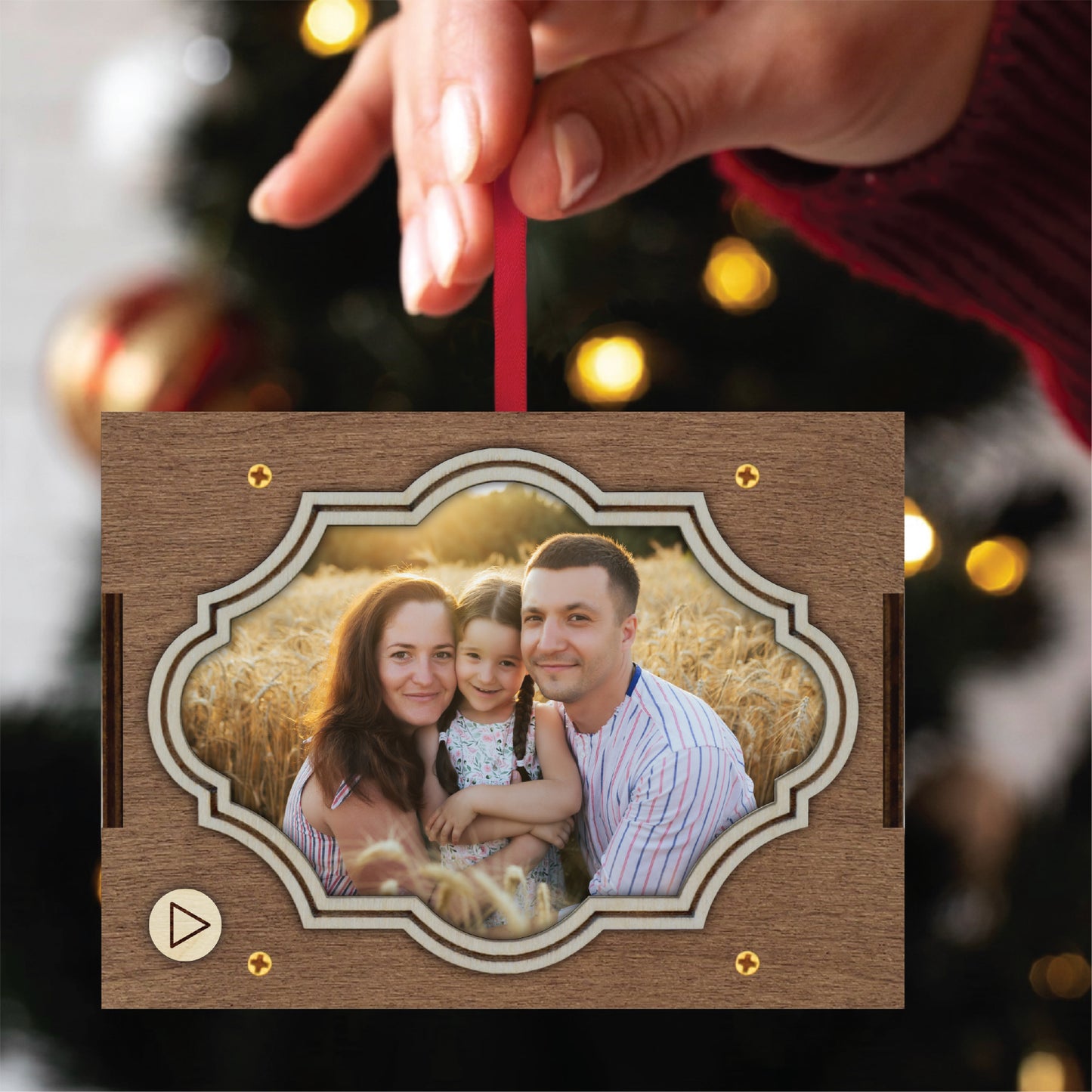Custom Photo & Text MP3 Musical Ornament
