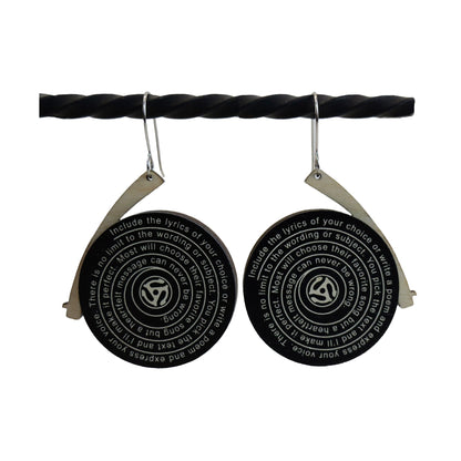 Record Wood Earrings - Personal Lyrics