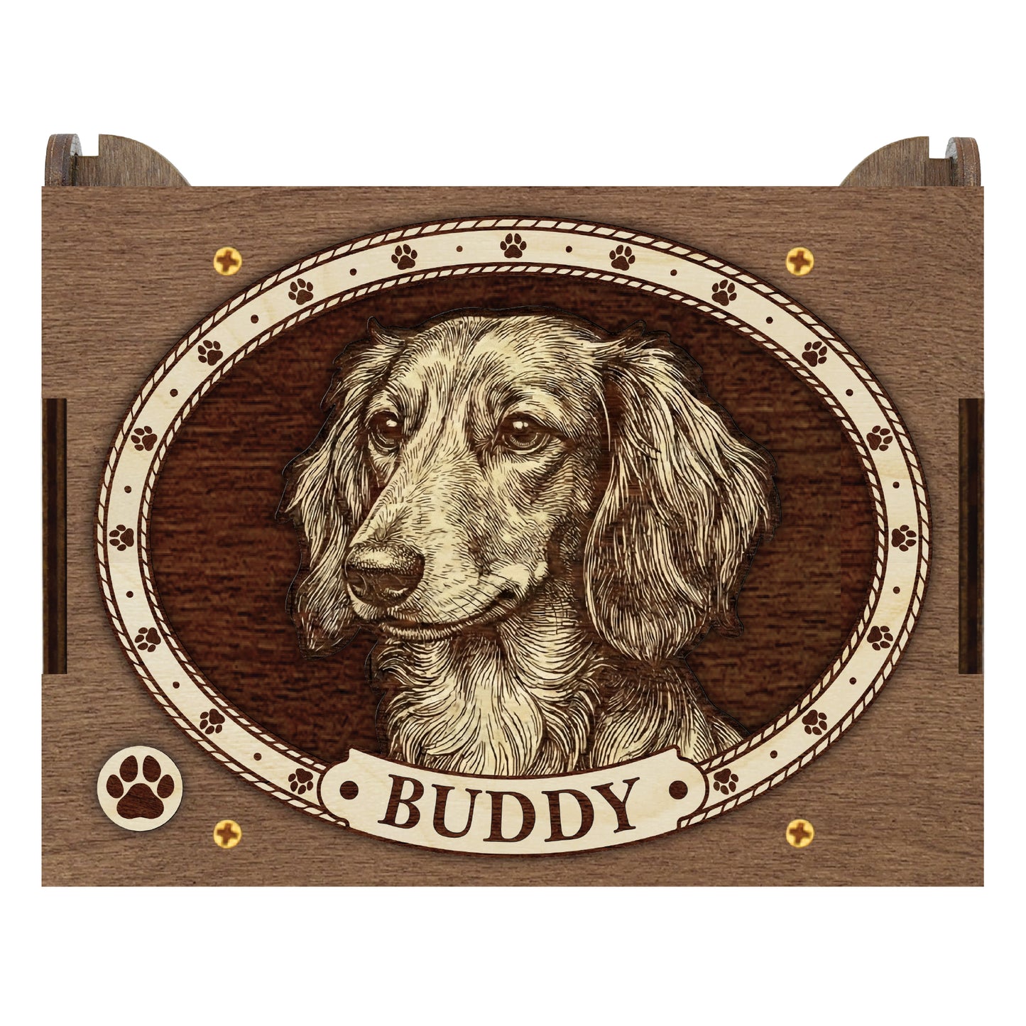 Dachshund Dog Custom Memorial Music Box, Urn