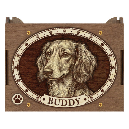 Dachshund Dog Custom Memorial Music Box, Urn