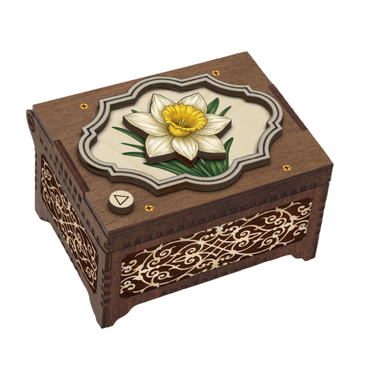 Colorful Daffodil Music Box