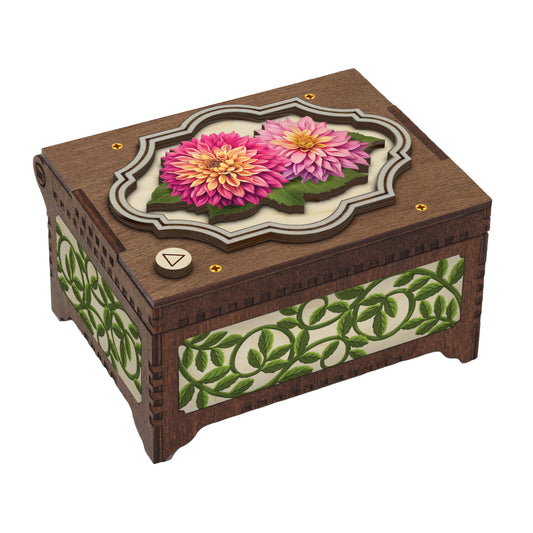 Colorful Dahlia Music Box