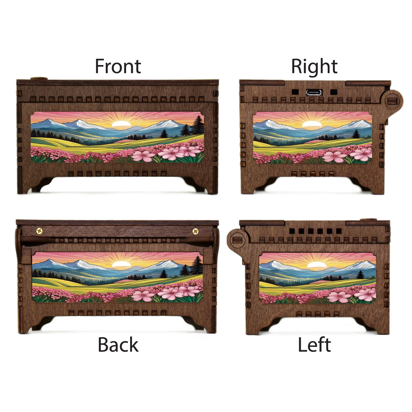 Colorful Lovebirds Music Box