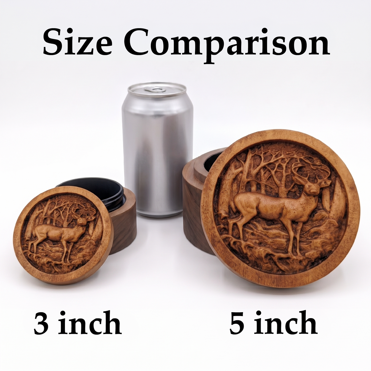 Deer in the Woods Carved Box