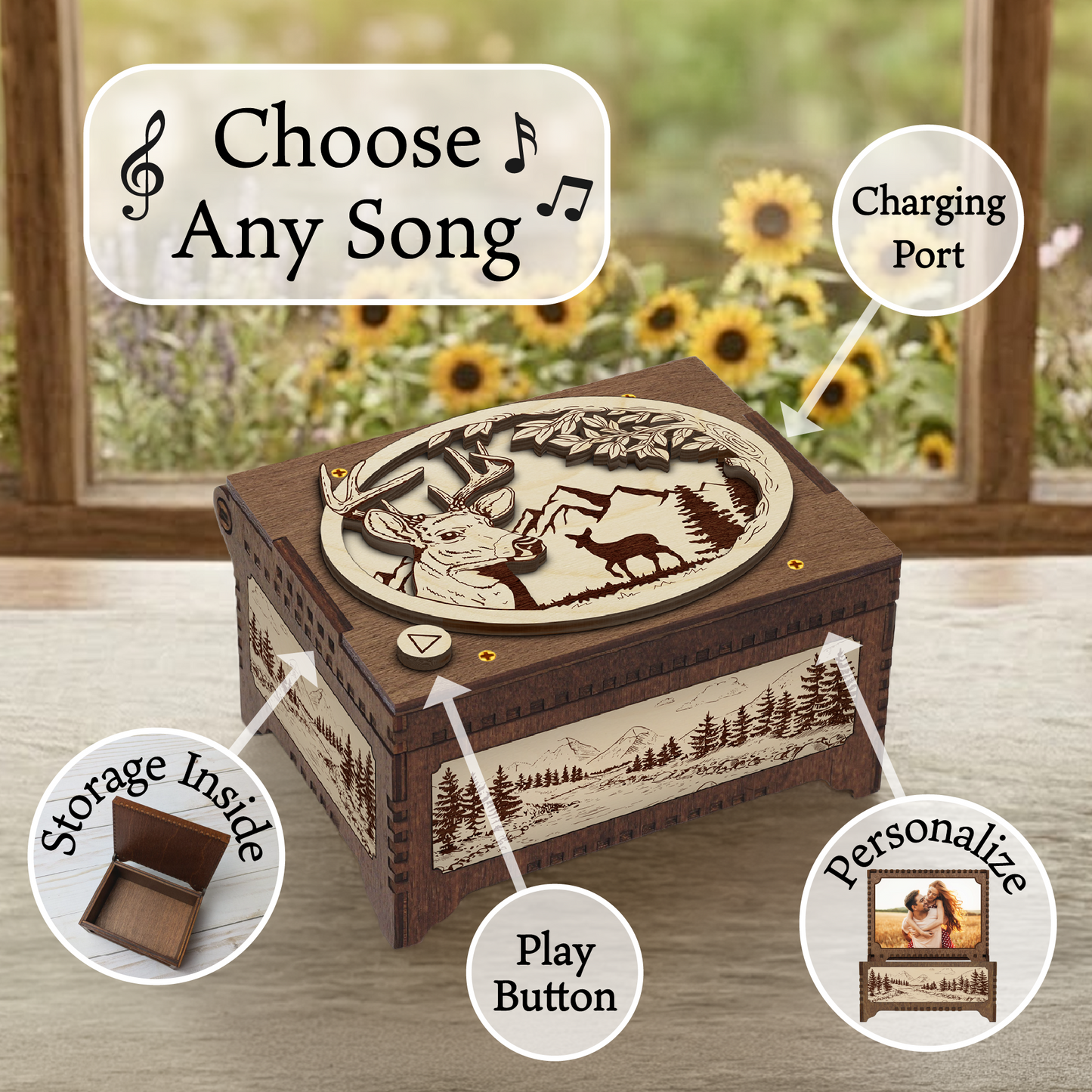 Wildlife Deer MP3 Music Box