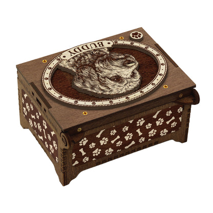 Doodle Dog Custom Memorial Music Box, Urn