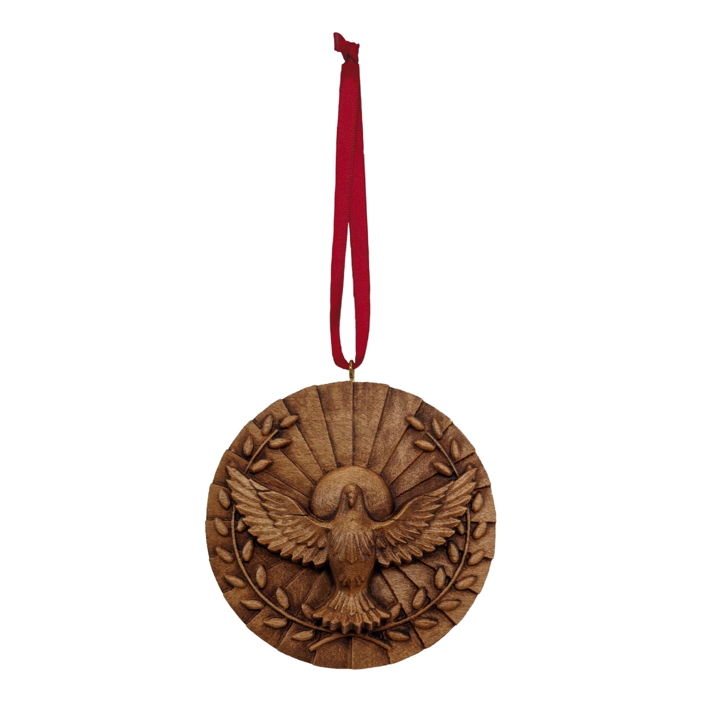 Dove Carved Wood Ornament