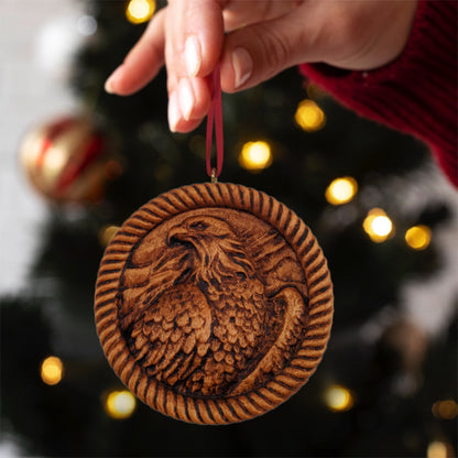 Eagle Carved Wood Ornament