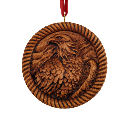 Eagle Carved Wood Ornament