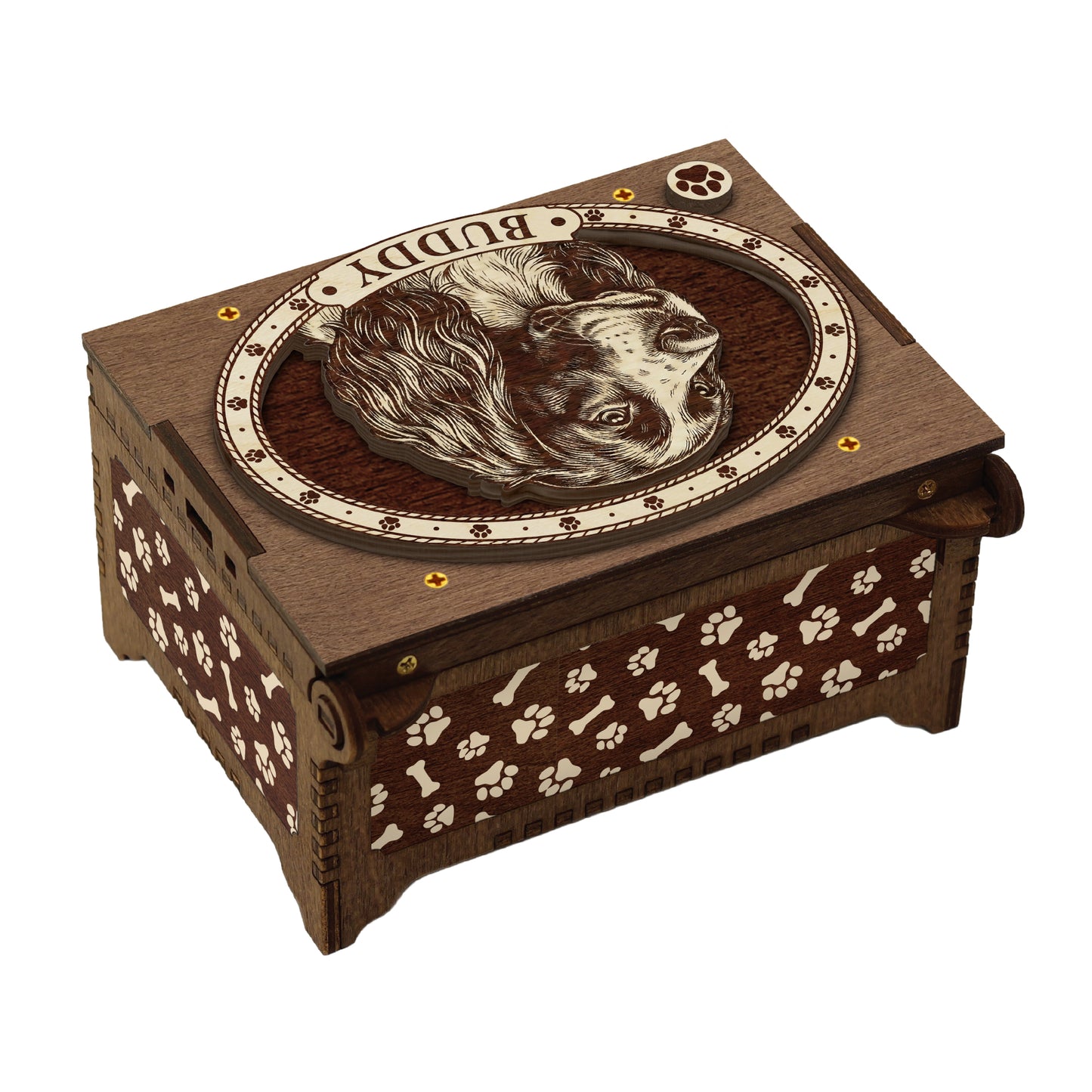 English Springer Spaniel Dog Custom Memorial Music Box, Keepsake Urn