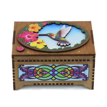 Colorful Hummingbird Music Box