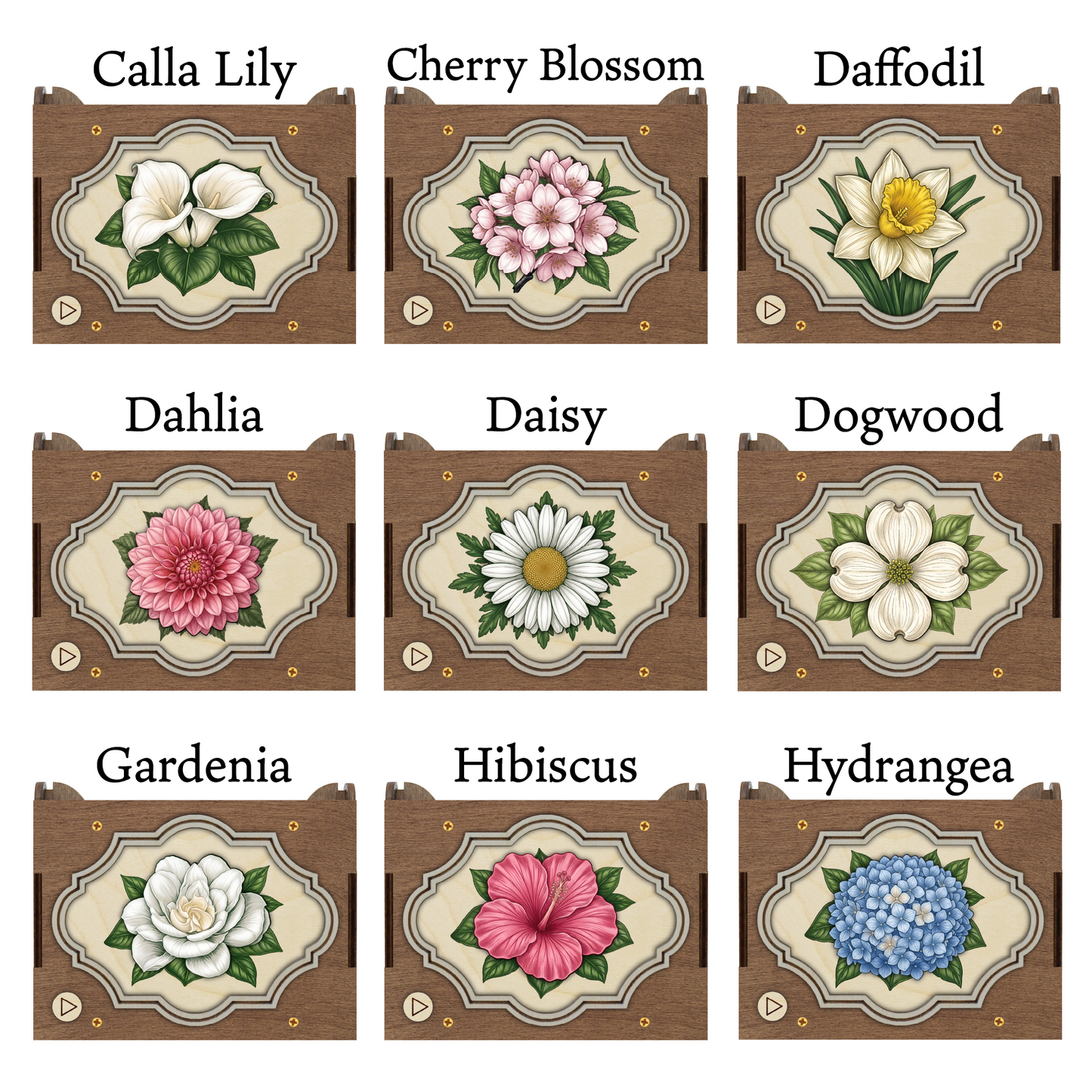 Colorful Flower Choice Music Box