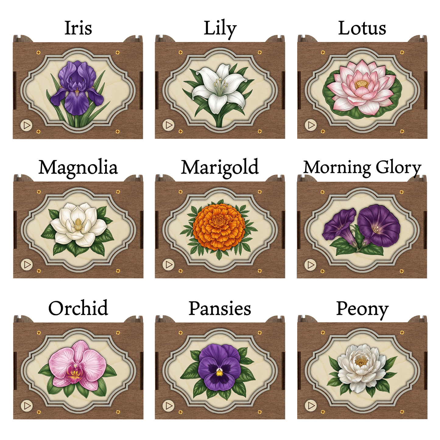 Colorful Flower Choice Music Box