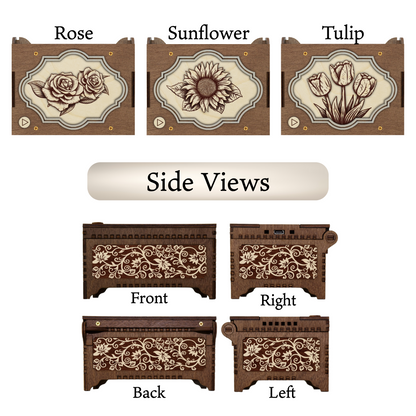 Flower MP3 Music Box - 21 Flower Options