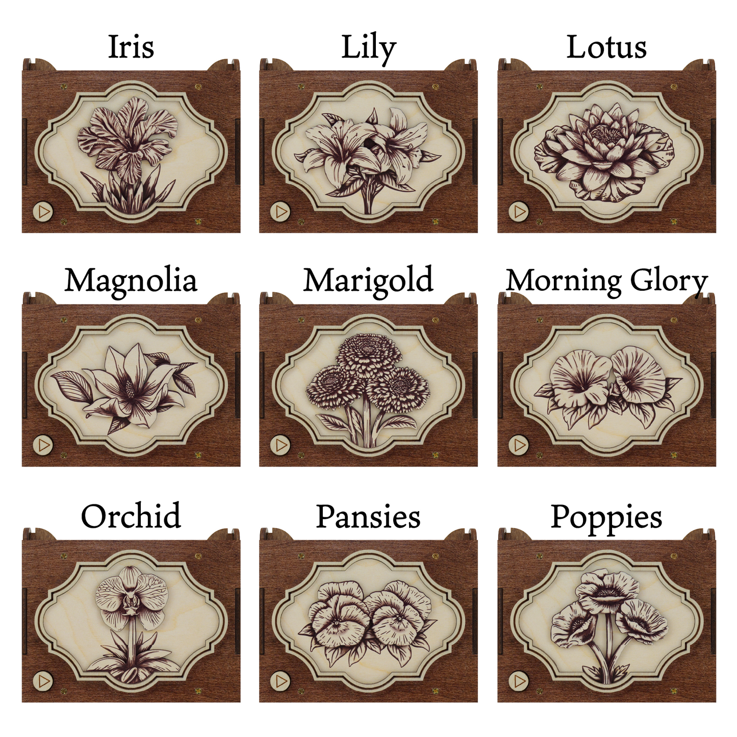 Flower MP3 Music Box - 21 Flower Options