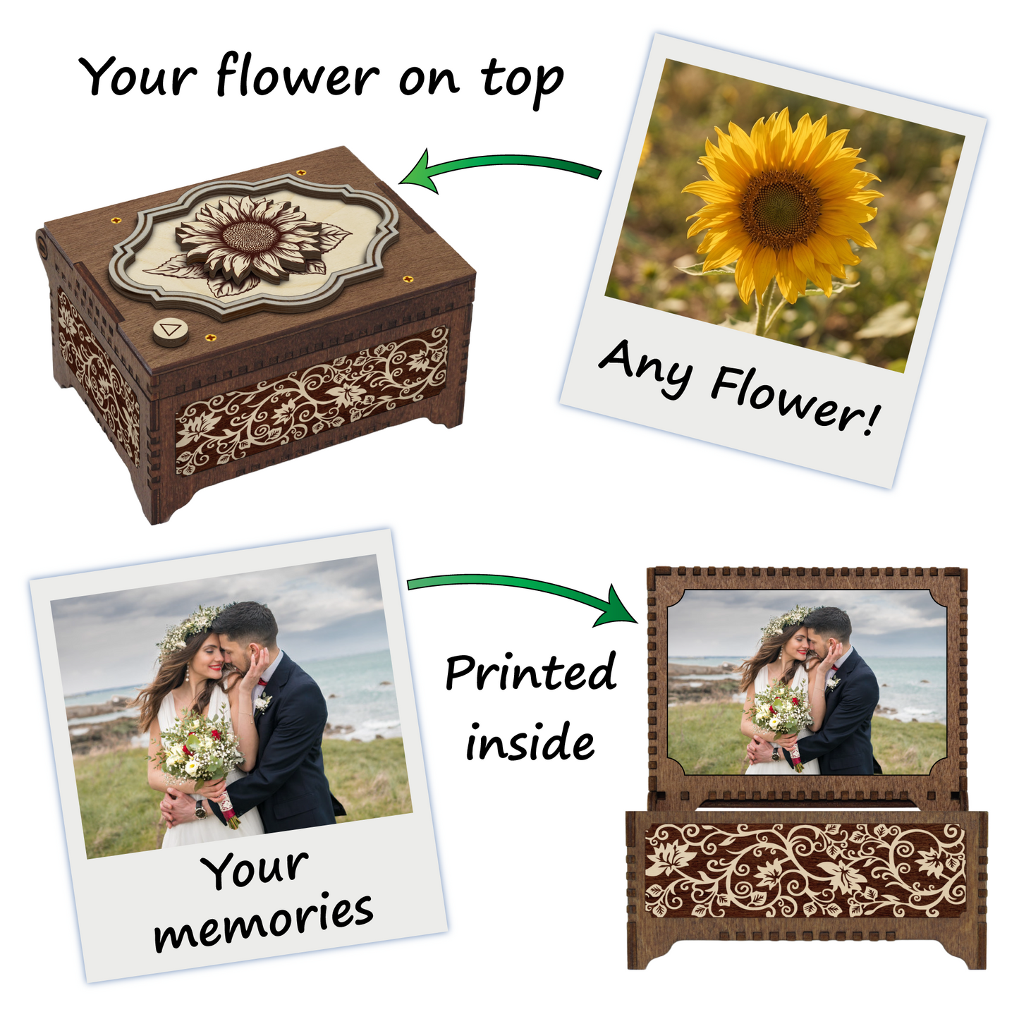 Flower MP3 Music Box - 21 Flower Options