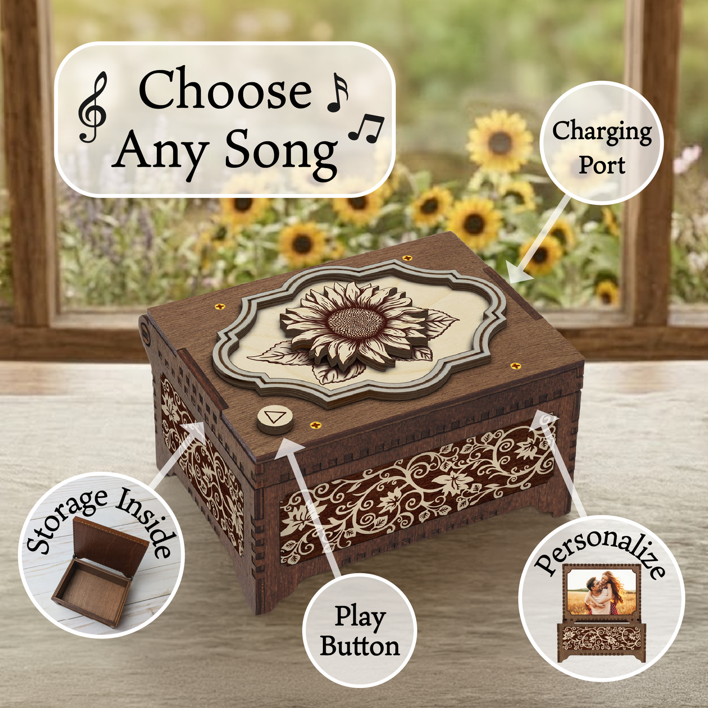 Iris Flower MP3 Music Box
